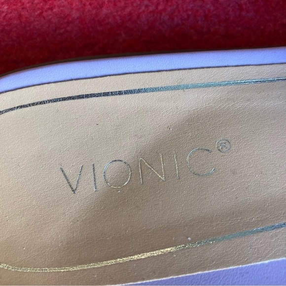 VIONIC Sz 8 Demi Embossed Snake Print Slide On Lavender Colour Way Slides  Mules - Picture 8 of 12